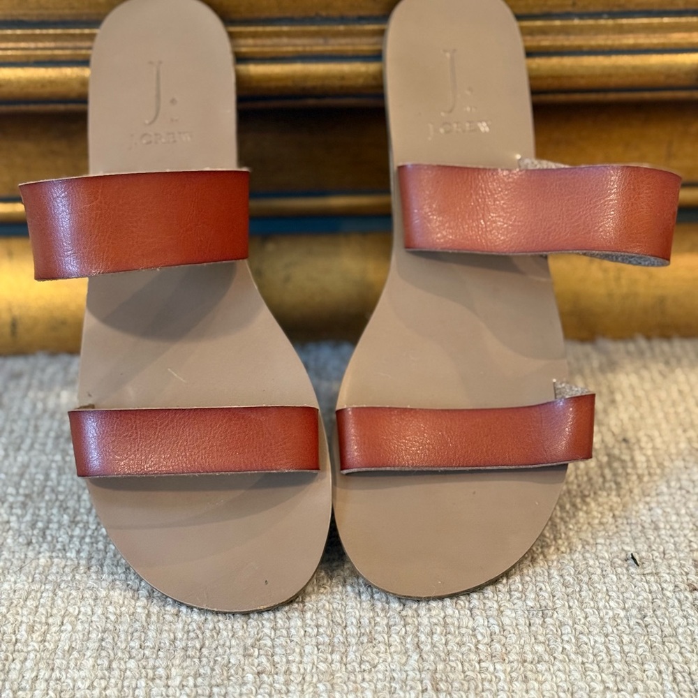 J. Crew Women's Tan and Brown Leather Sandals